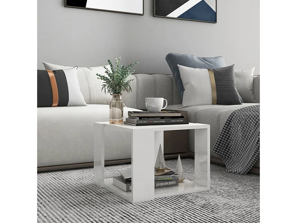 Table basse Gris béton 40x40x30 cm Bois d'ingénierie