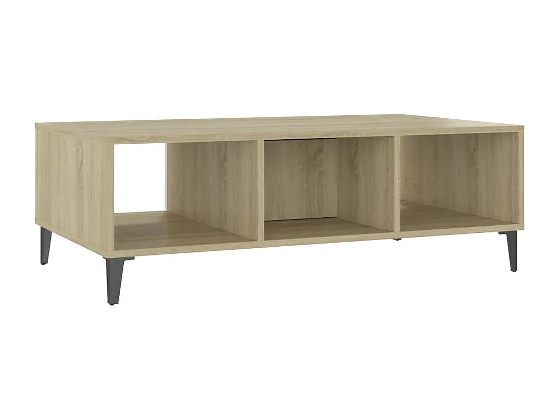 Salontafel 103,5x60x35 cm bewerkt hout wit en sonoma eikenkleur