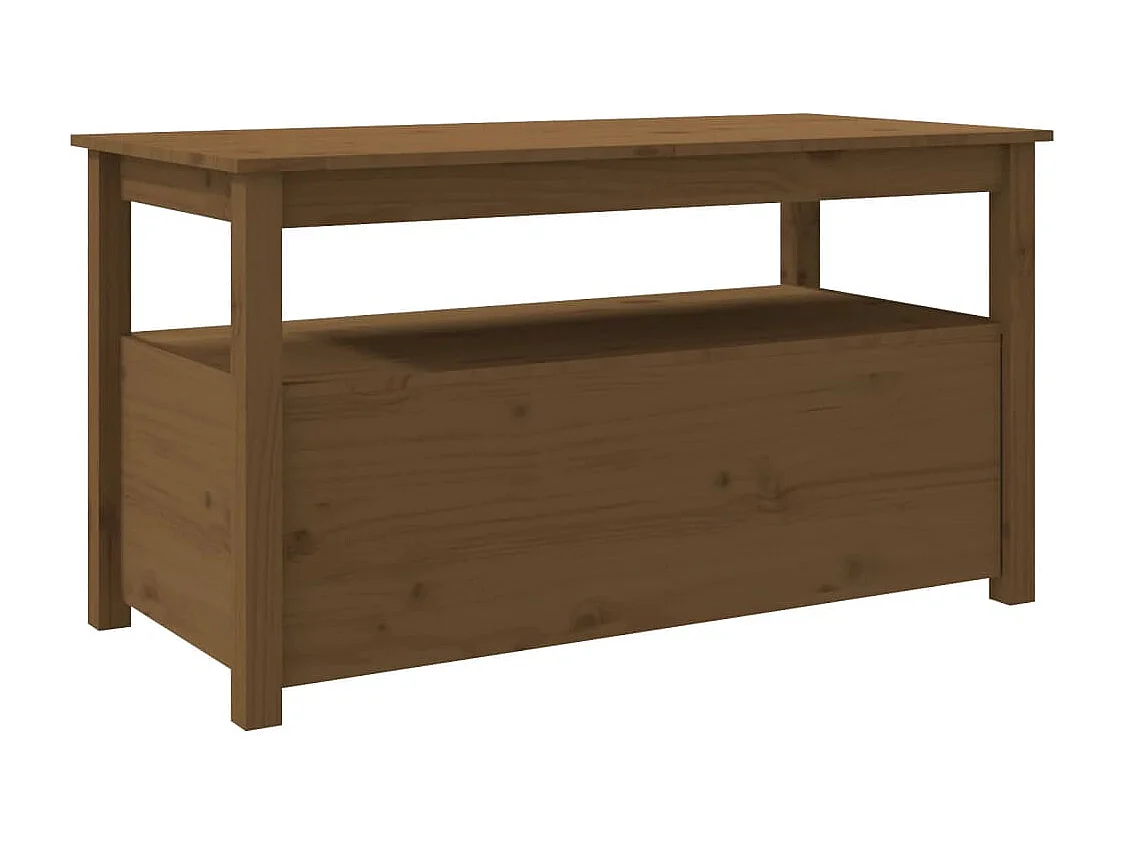 Table basse Marron miel 102x49x55 cm Bois massif de pin