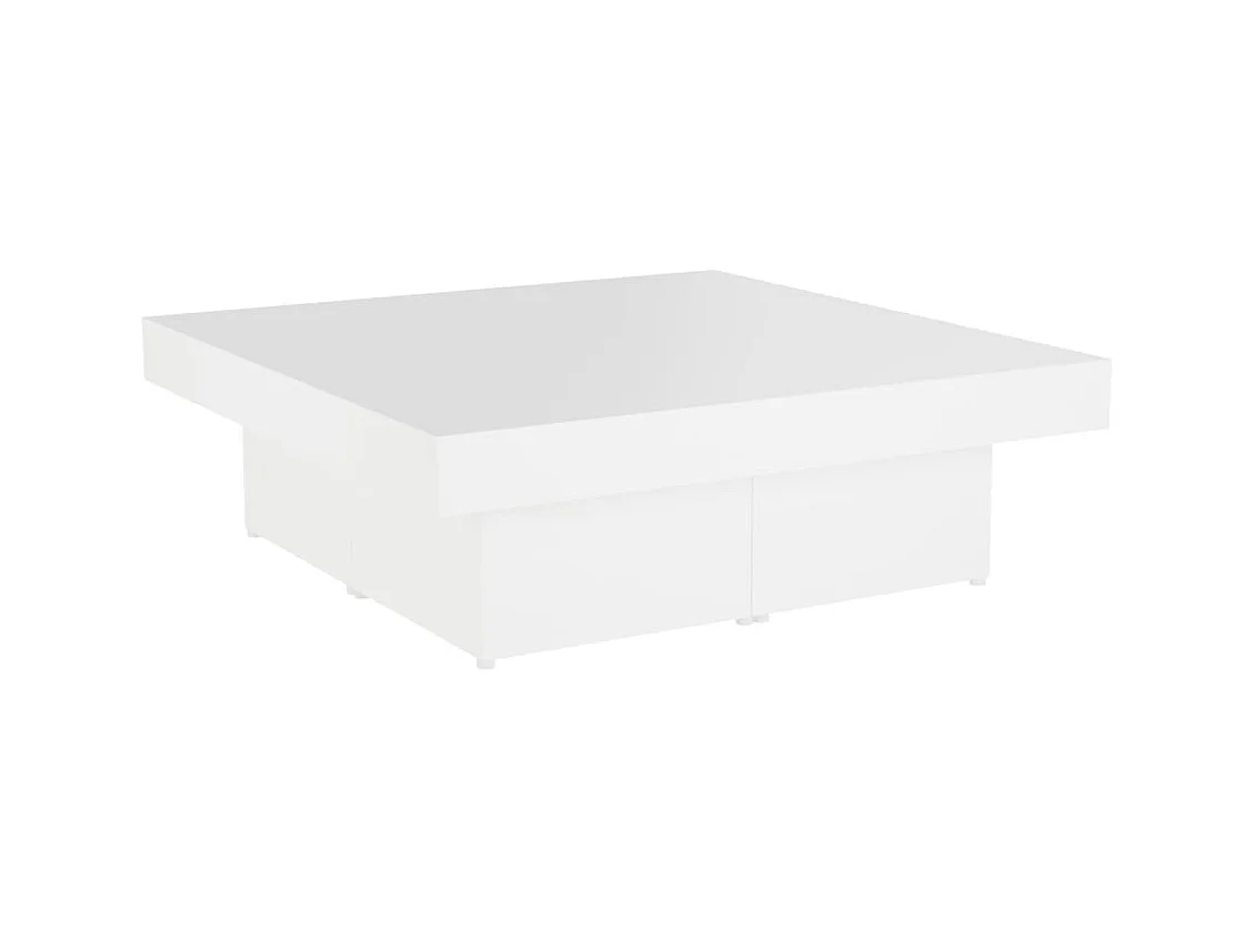 Table basse blanc 90x90x28 cm bois d'ingénierie