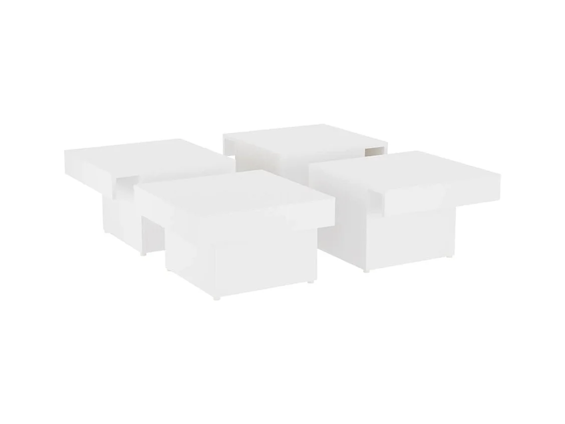 Table basse blanc 90x90x28 cm bois d'ingénierie