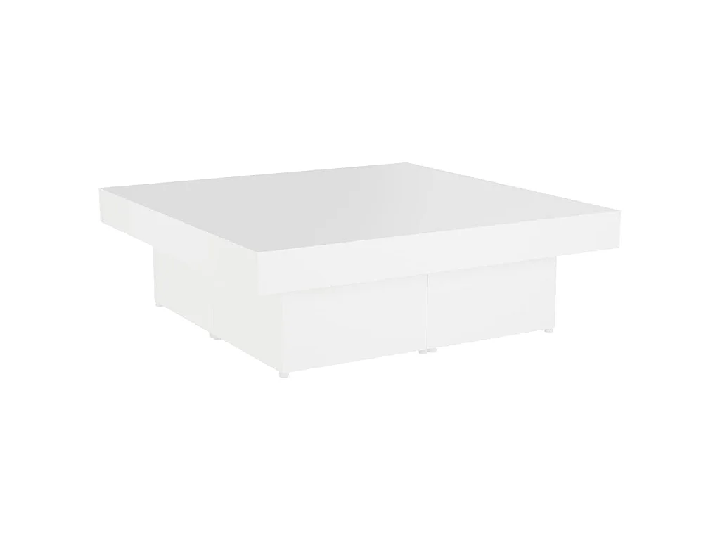 Table basse blanc 90x90x28 cm bois d'ingénierie
