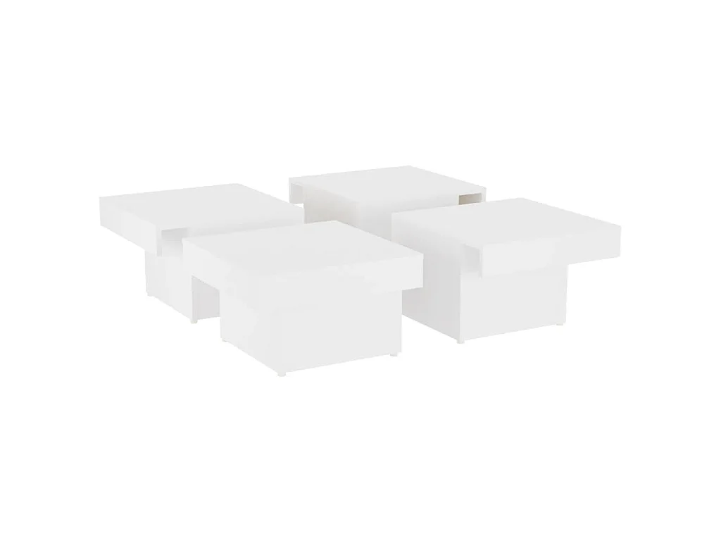 Table basse blanc 90x90x28 cm bois d'ingénierie