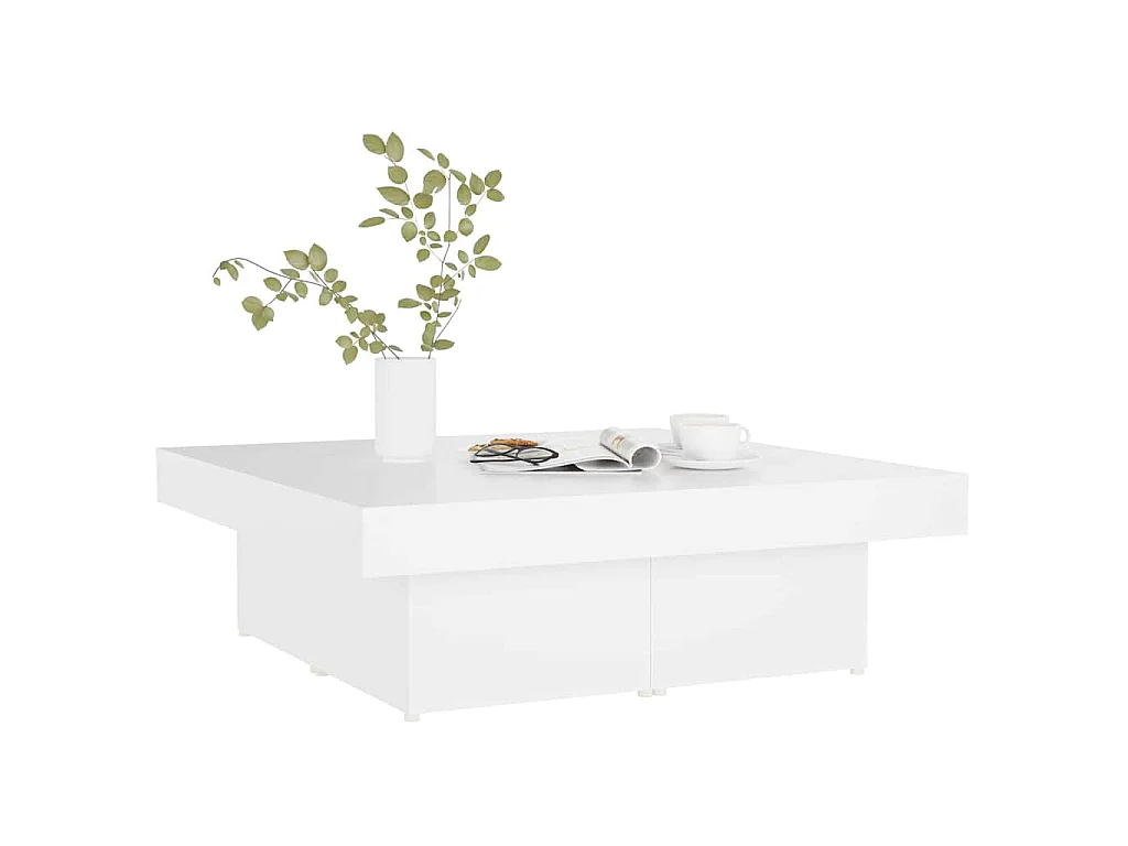 Couchtisch Weiß 90x90x28 cm Holzwerkstoff