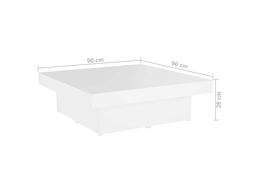 Couchtisch Weiß 90x90x28 cm Holzwerkstoff
