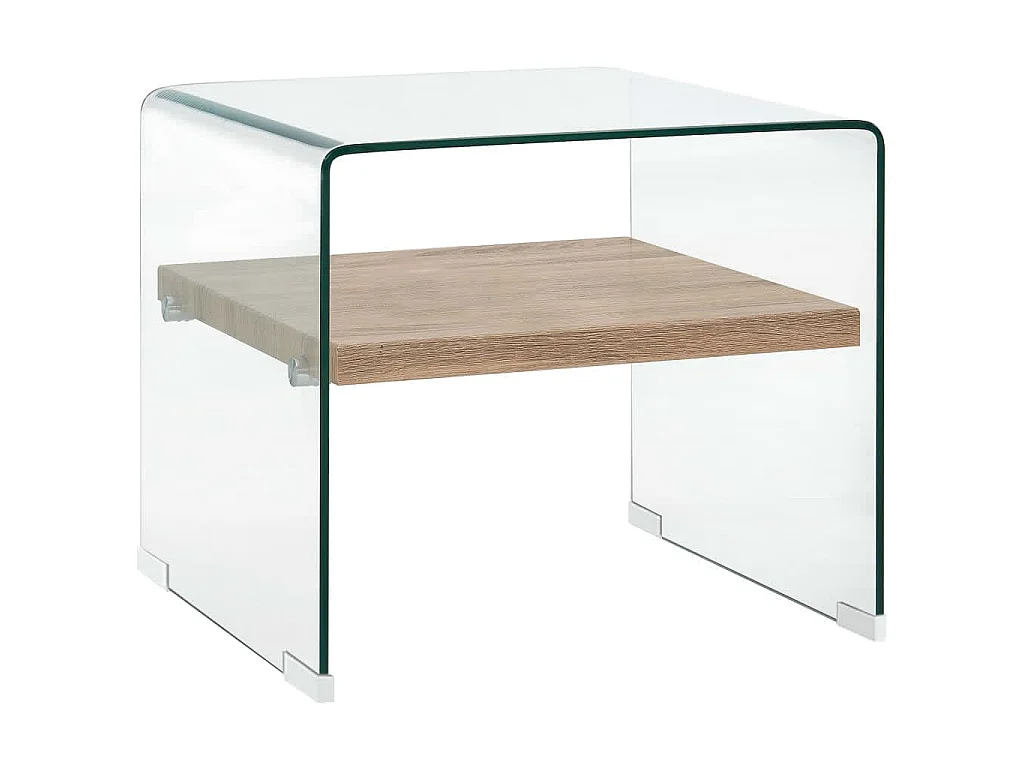 Table basse Clair 50x50x45 cm Verre trempé