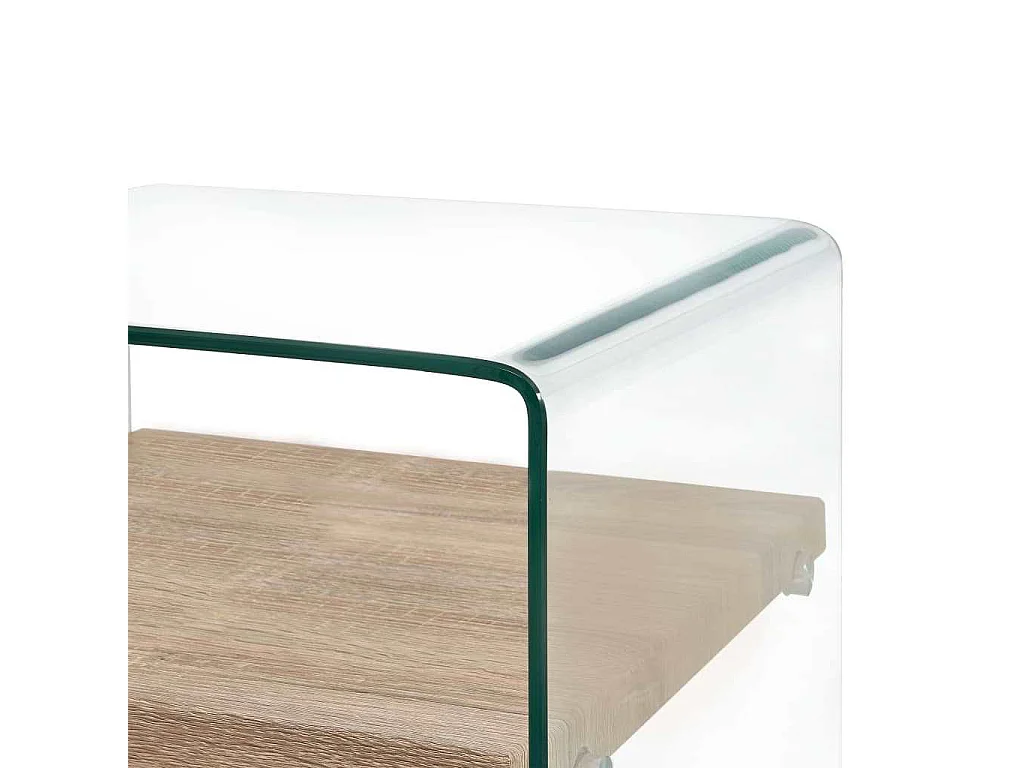 Mesa de centro 50x50x45 cm vidro temperado transparente