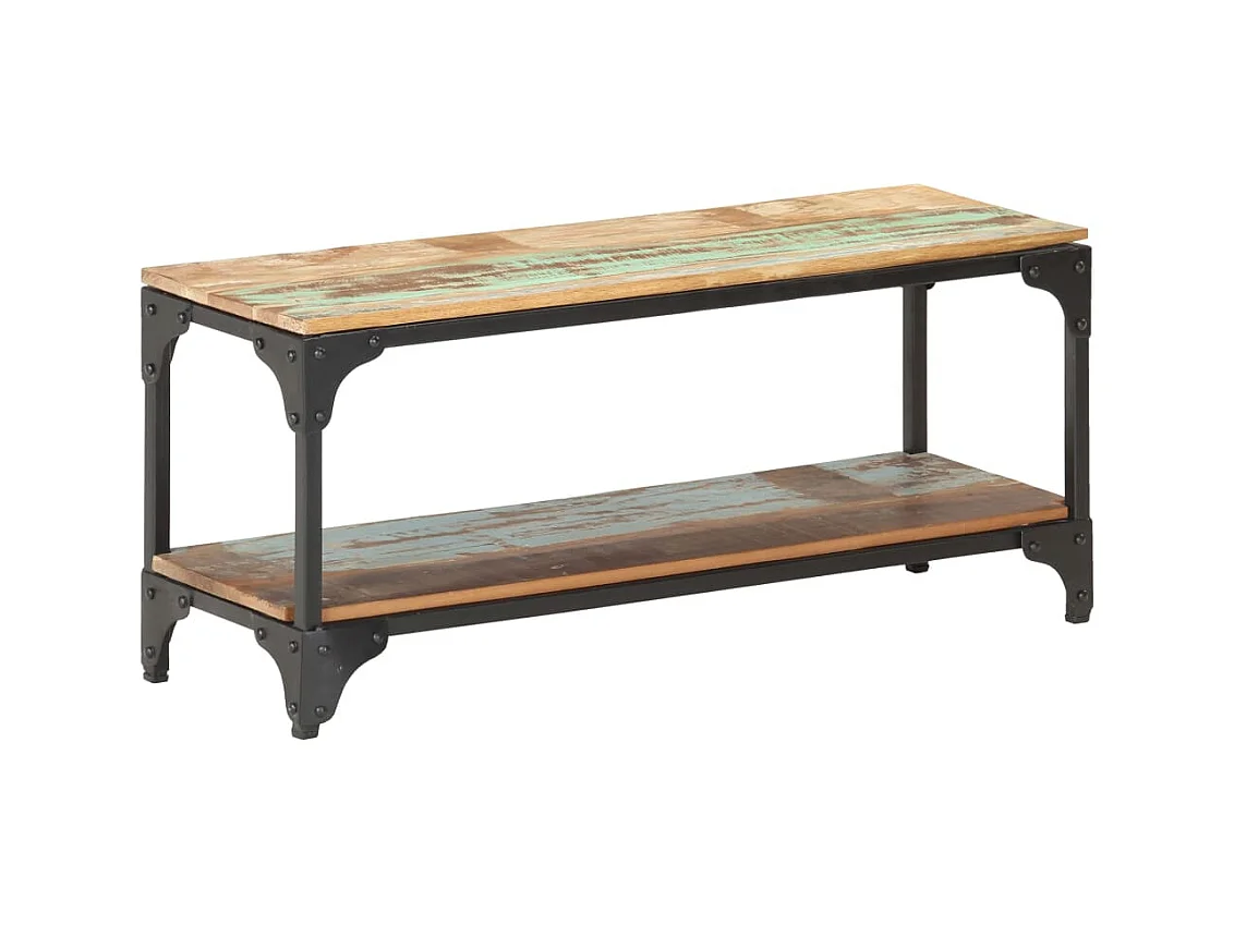 Tavolino da Salotto 90x30x40 cm in Legno Massello di Recupero