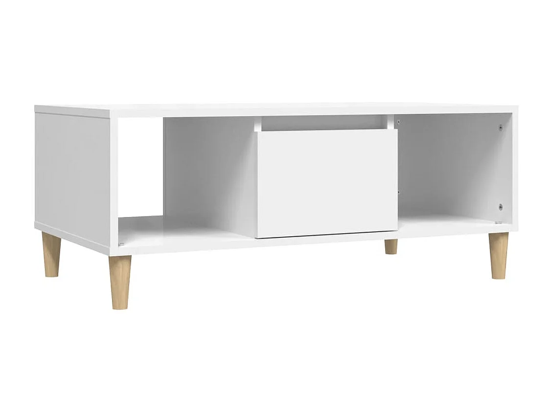 Table basse Blanc 90x50x36,5 cm Bois d'ingénierie