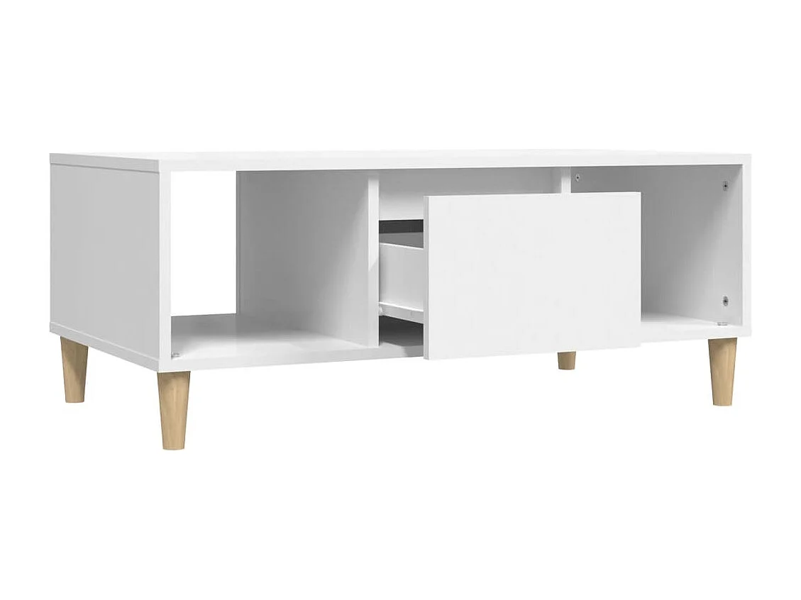 Table basse Blanc 90x50x36,5 cm Bois d'ingénierie