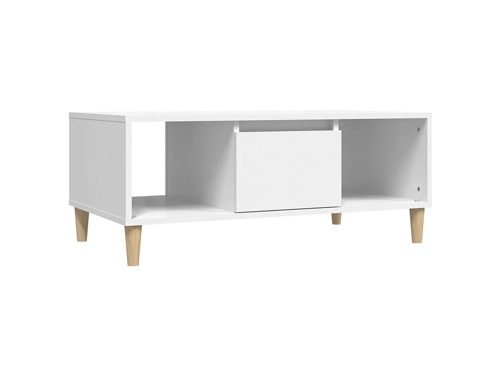 Table basse Blanc 90x50x36,5 cm Bois d'ingénierie