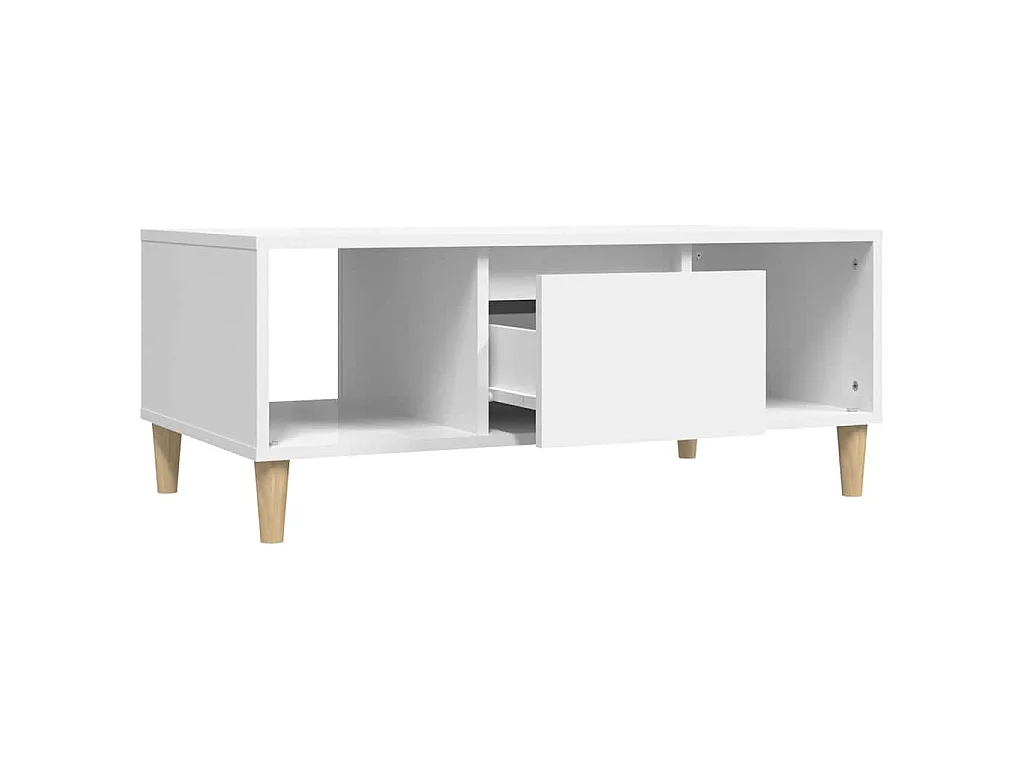 Salontafel 90x50x36,5 cm bewerkt hout wit