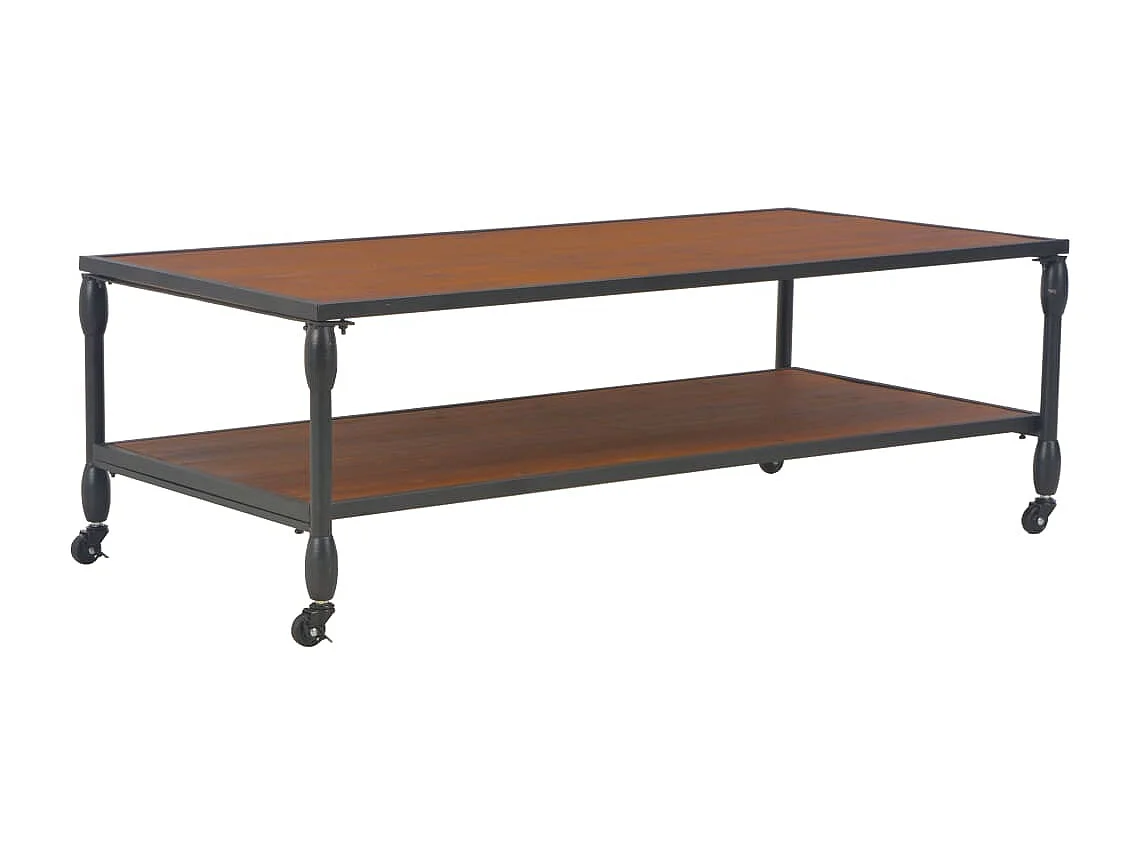 Mesa de centro c/ prateleira 120x60x40 cm madeira abeto maciça