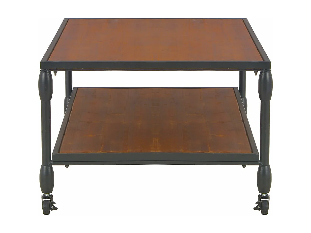 Mesa de centro c/ prateleira 120x60x40 cm madeira abeto maciça