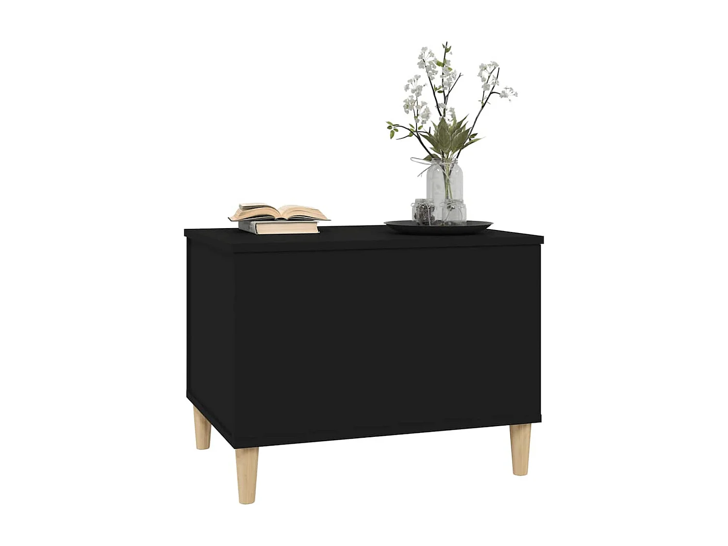 Table basse Noir 60x44,5x45 cm Bois d'ingénierie