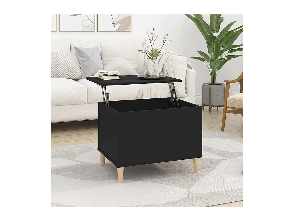 Table basse Noir 60x44,5x45 cm Bois d'ingénierie