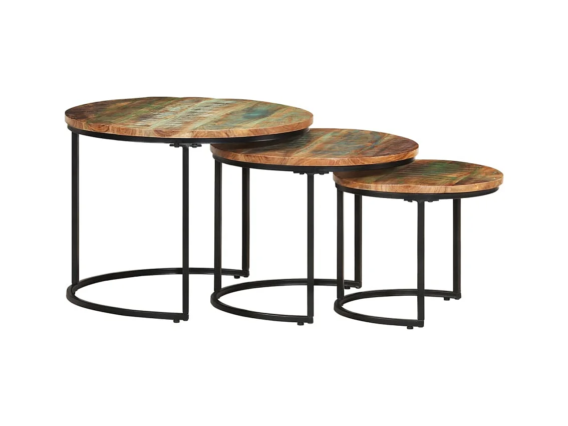 Tables gigognes 3 pcs Bois de récupération massif
