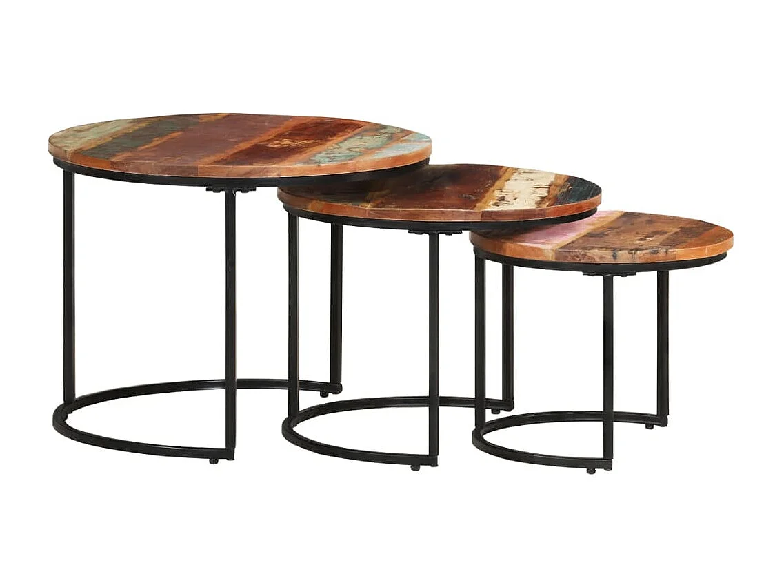 Tables gigognes 3 pcs Bois de récupération massif