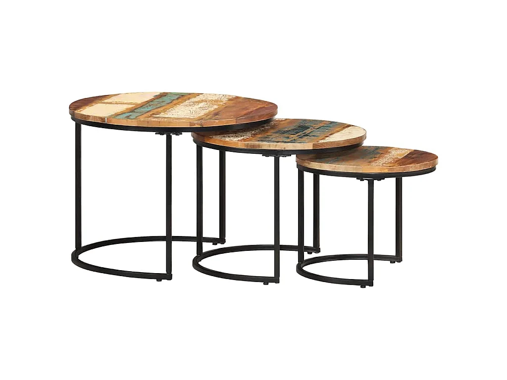 Tables gigognes 3 pcs Bois de récupération massif