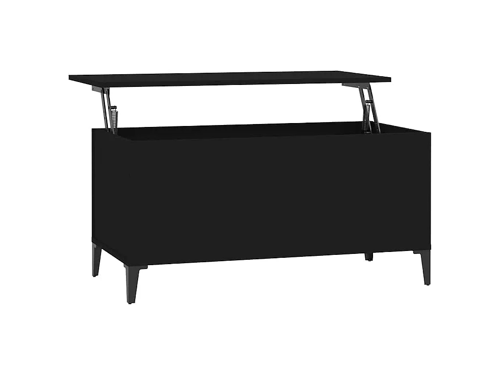Tavolino da Salotto Nero 90x44,5x45 cm in Legno Multistrato