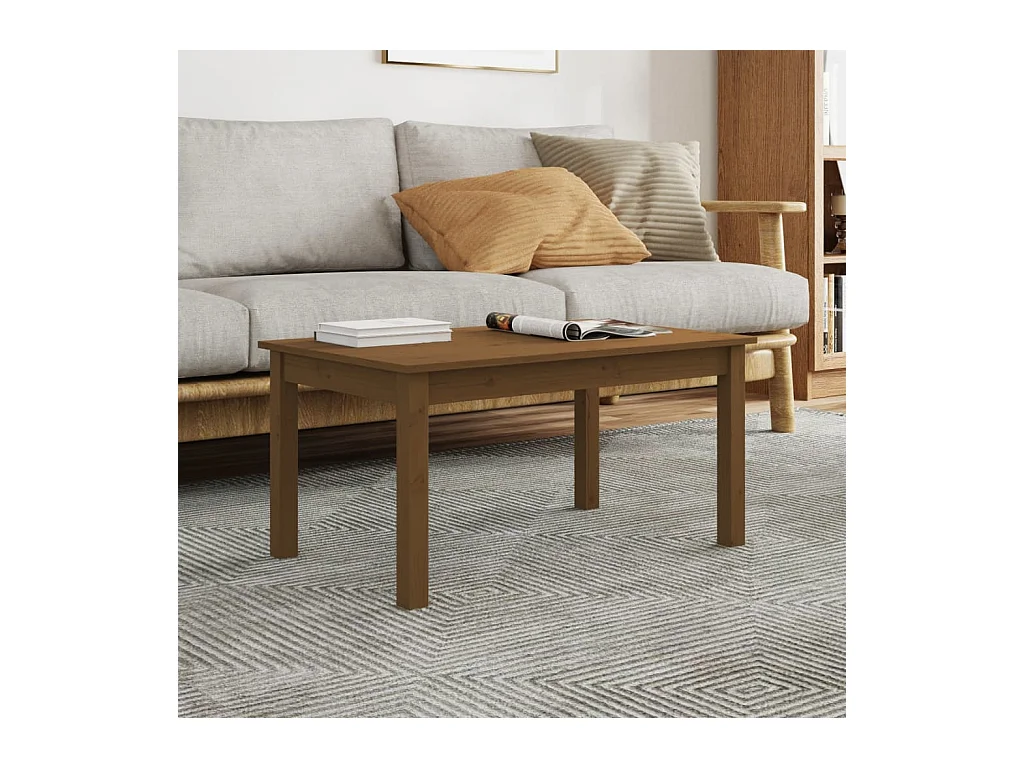 Table basse Marron miel 80x50x40 cm Bois massif de pin