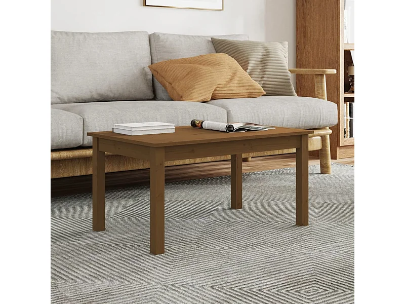 Mesa de centro 80x50x40 cm pinho maciço castanho mel