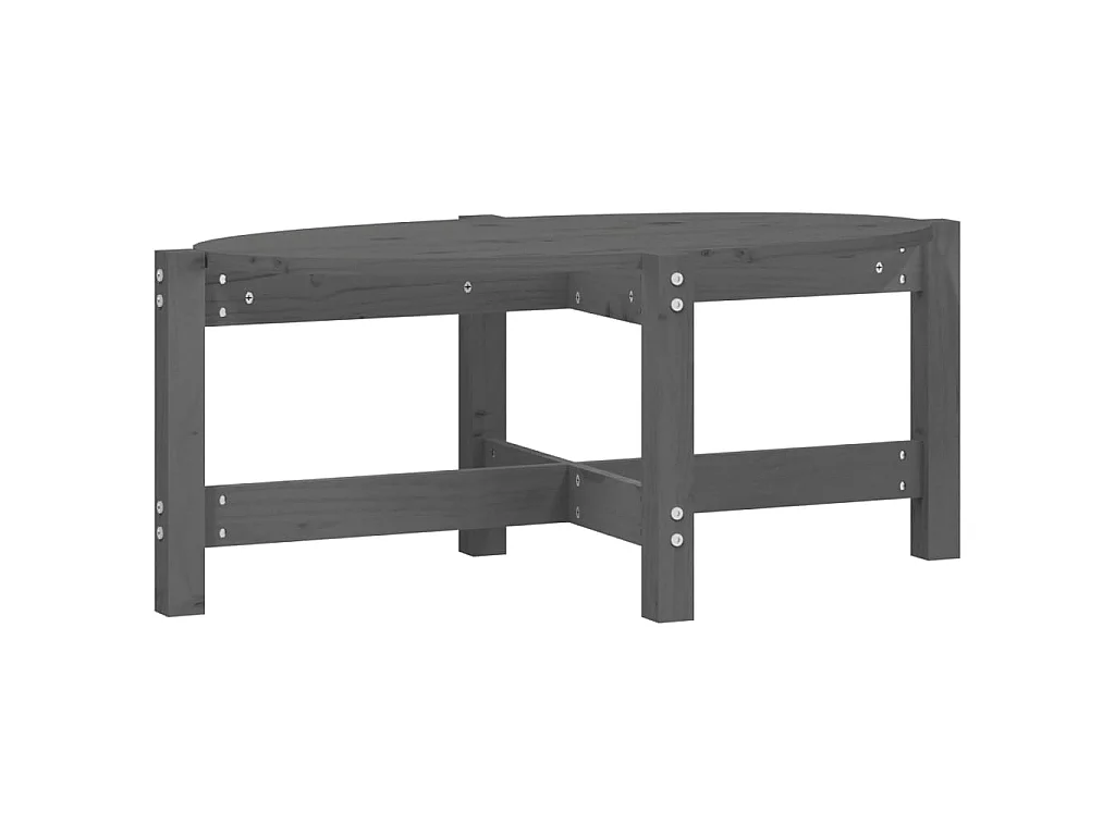 Table basse Gris 87x48x35 cm Bois massif de pin
