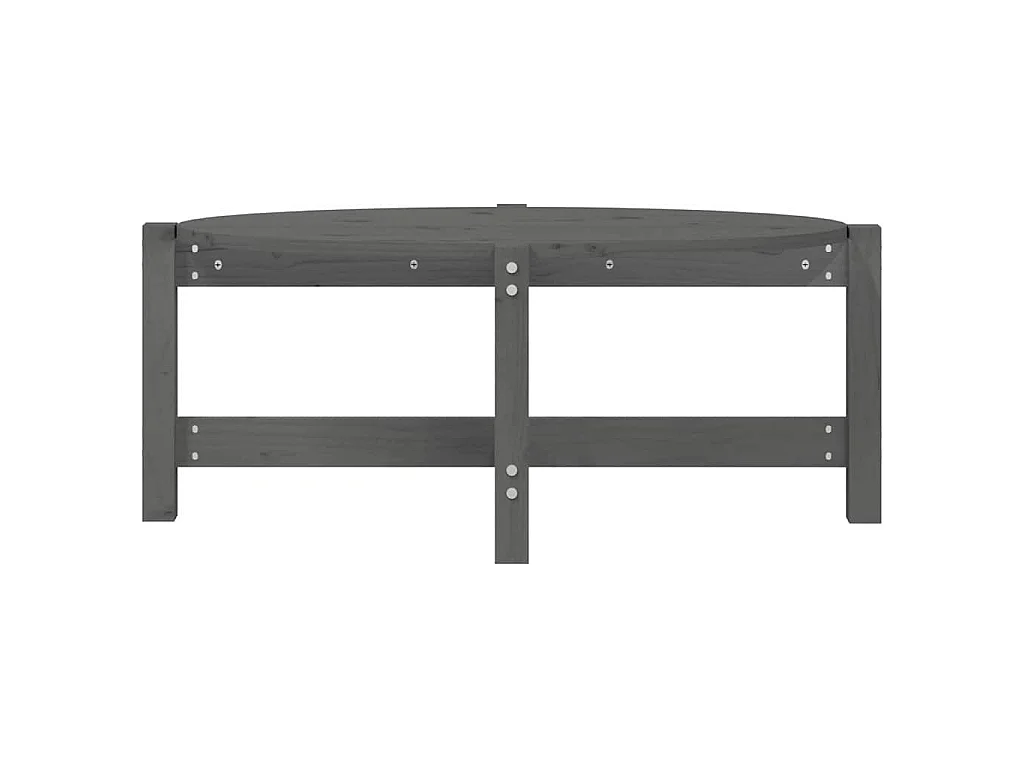 Tavolino da Salotto Grigio 87x48x35cm in Legno Massello di Pino