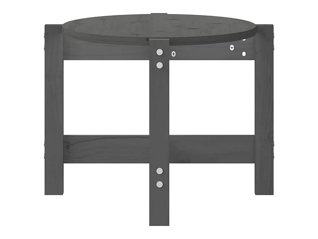 Tavolino da Salotto Grigio 87x48x35cm in Legno Massello di Pino