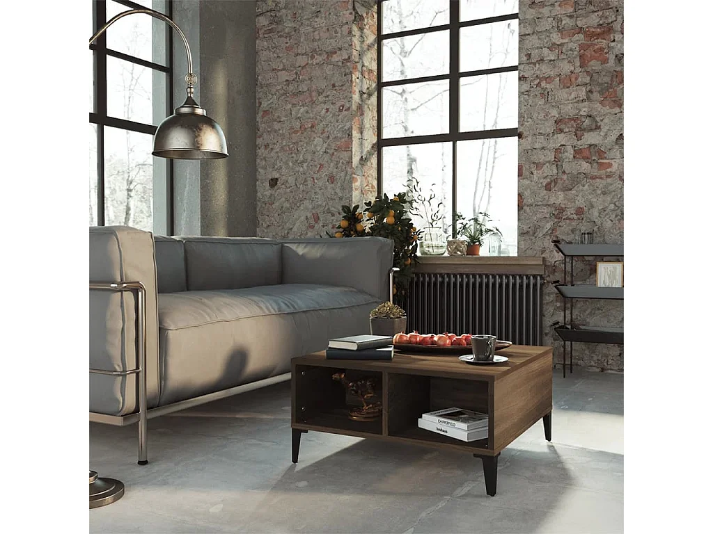 Tavolino da Salotto Rovere Marrone 60x60x30 cm in Truciolato