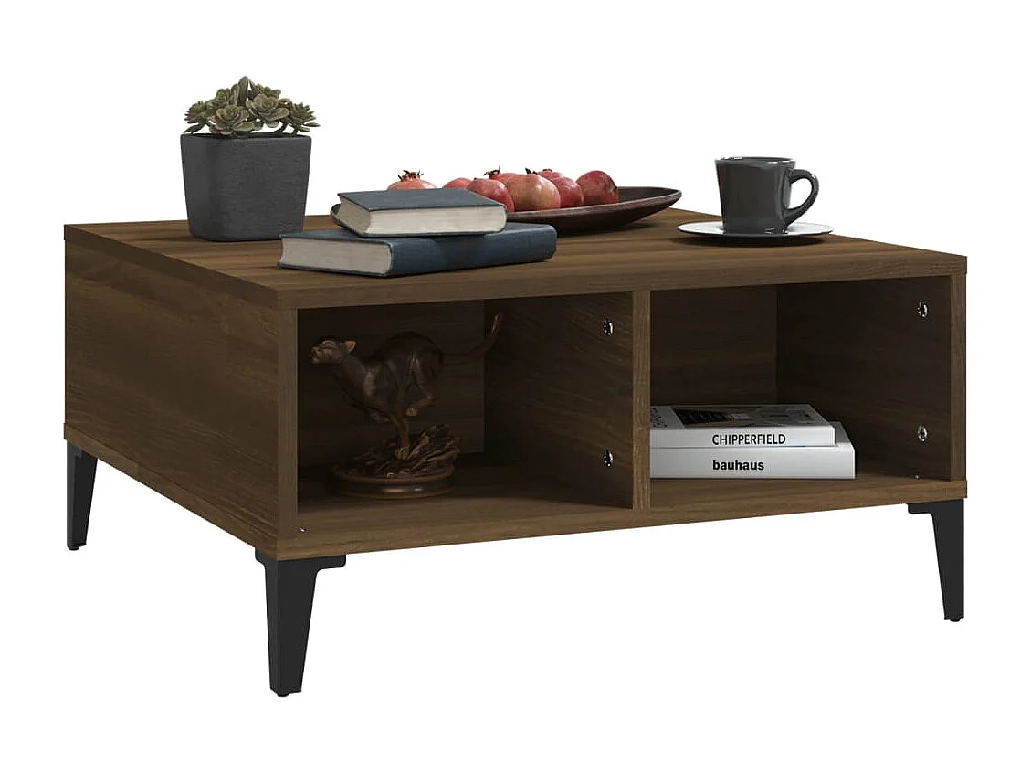 Tavolino da Salotto Rovere Marrone 60x60x30 cm in Truciolato