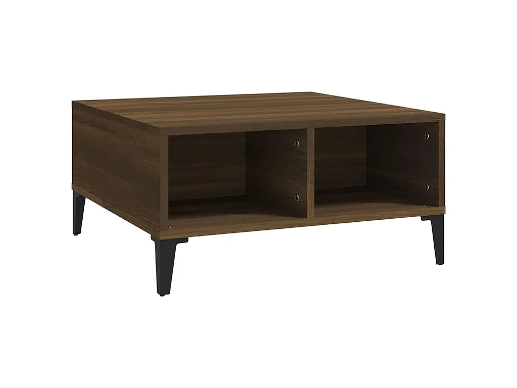 Table basse chêne marron 60x60x30 cm bois d'ingénierie