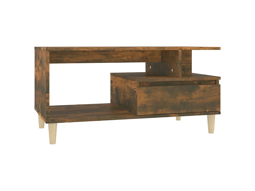 Table basse Chêne fumé 90x49x45 cm Bois d'ingénierie