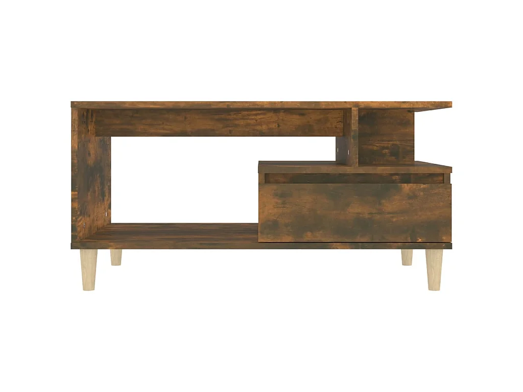 Table basse Chêne fumé 90x49x45 cm Bois d'ingénierie