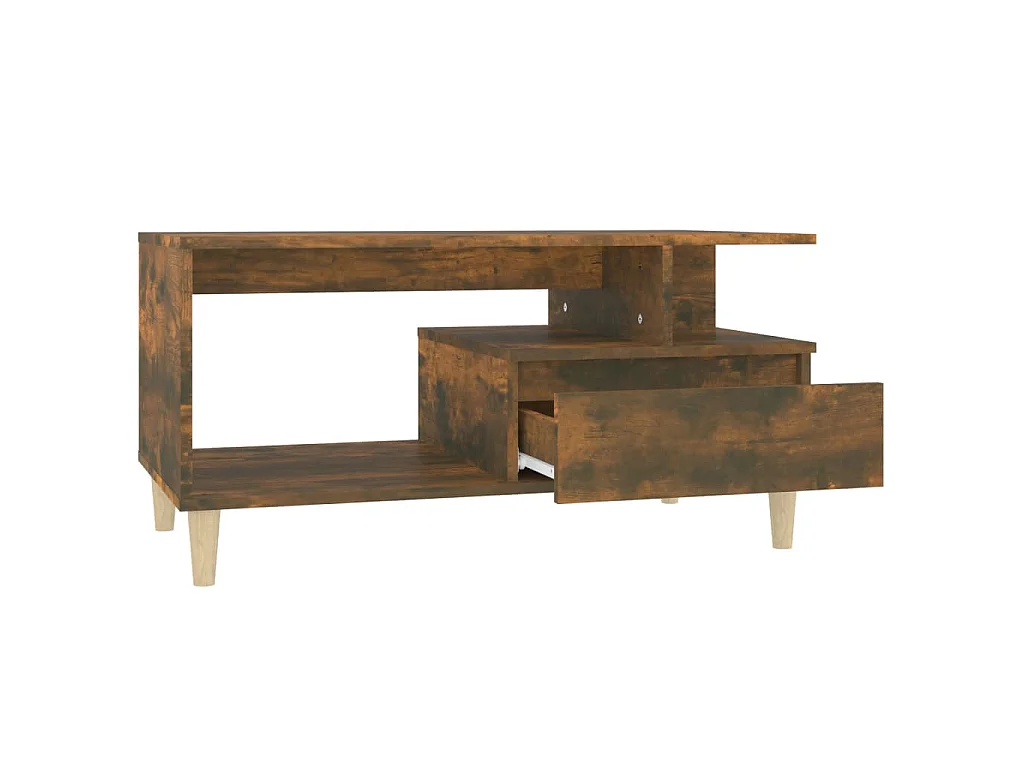 Table basse Chêne fumé 90x49x45 cm Bois d'ingénierie