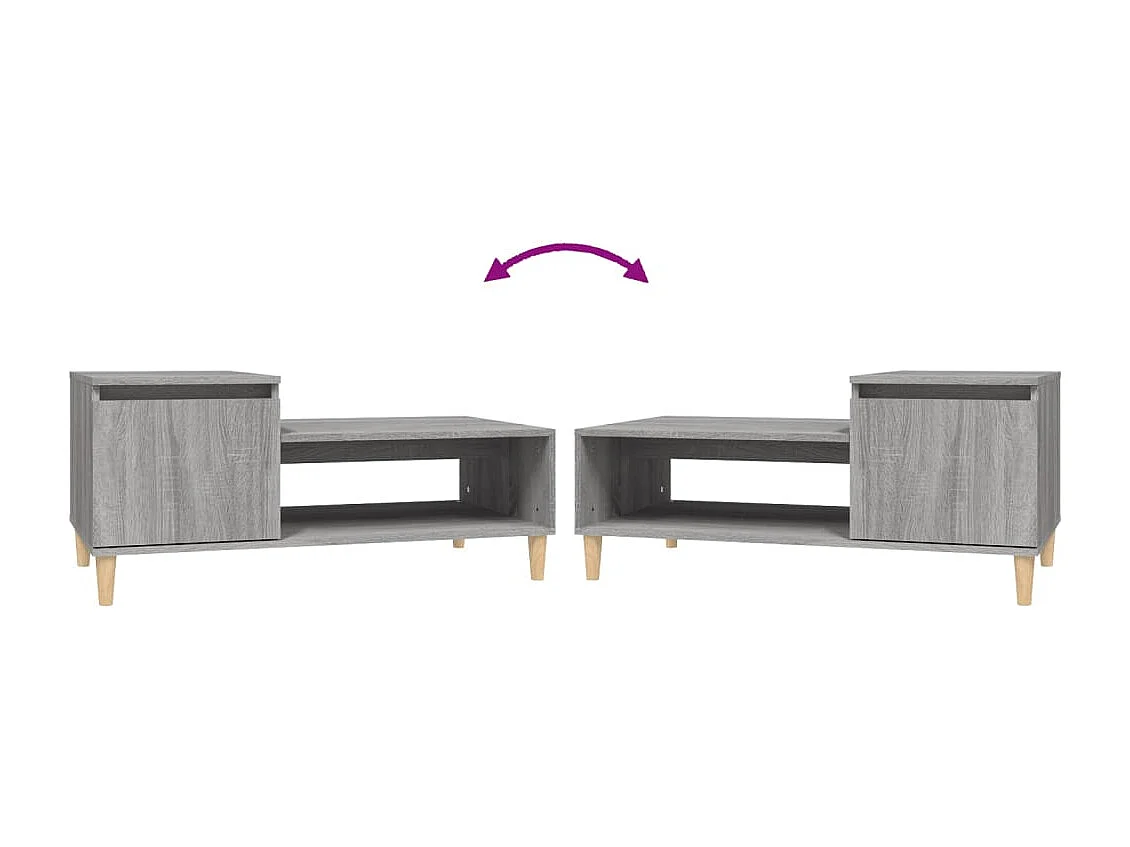 Mesa de centro madera contrachapada gris Sonoma 100x50x45 cm