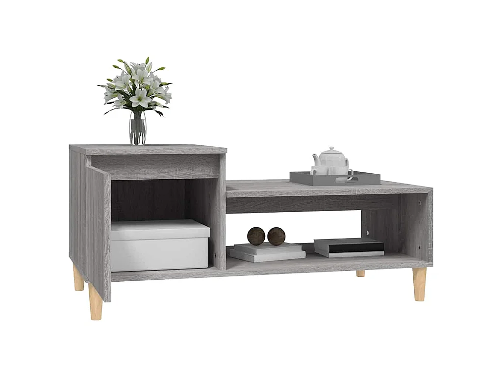 Table basse Sonoma gris 100x50x45 cm Bois d'ingénierie