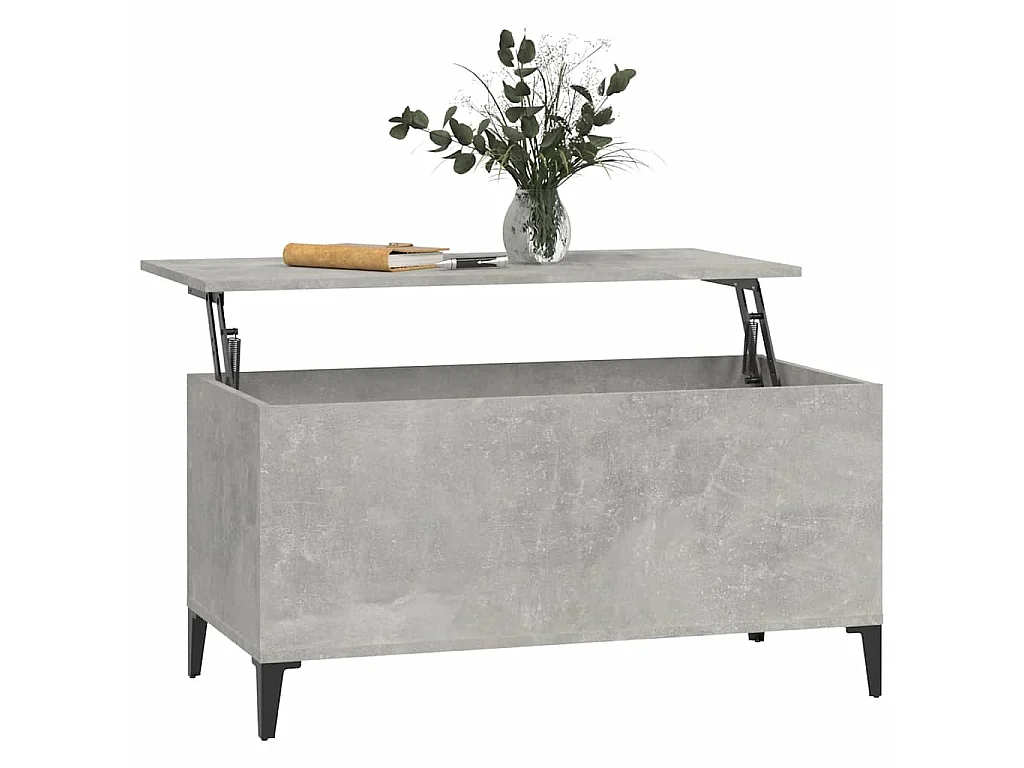 Salontafel 90x44,5x45 cm bewerkt hout betongrijs