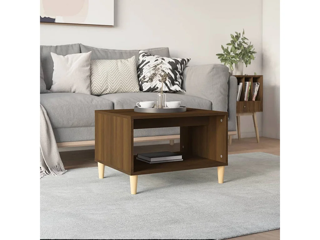 Table basse Chêne marron 60x50x40 cm Bois d'ingénierie