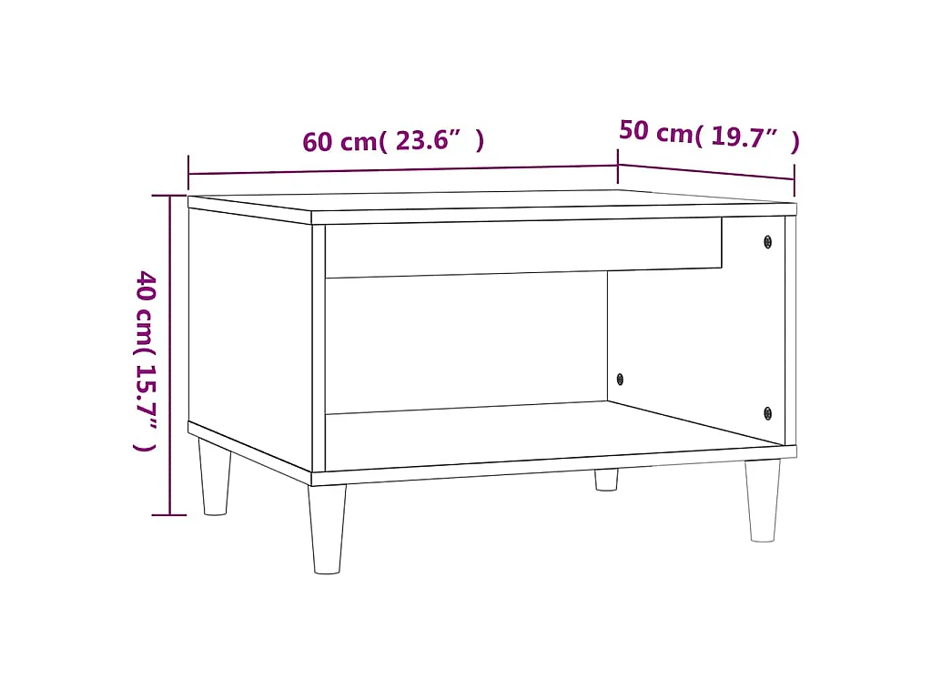 Table basse Chêne marron 60x50x40 cm Bois d'ingénierie