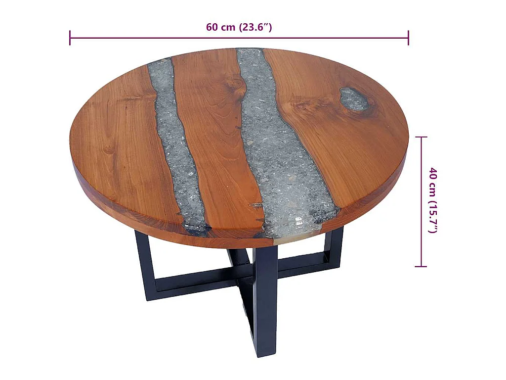 Couchtisch Teak Harz 60 cm