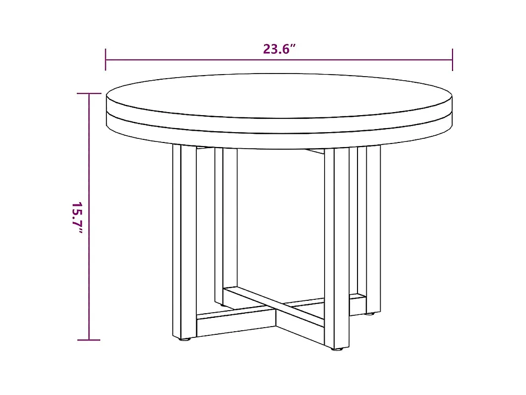 Couchtisch Teak Harz 60 cm