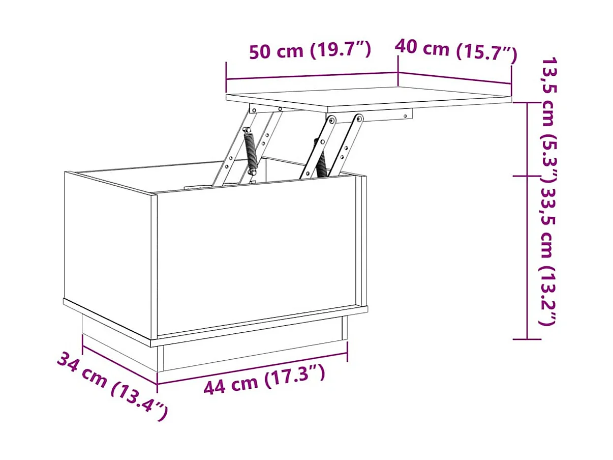 Salontafel 40x50x35 cm massief grenenhout wit