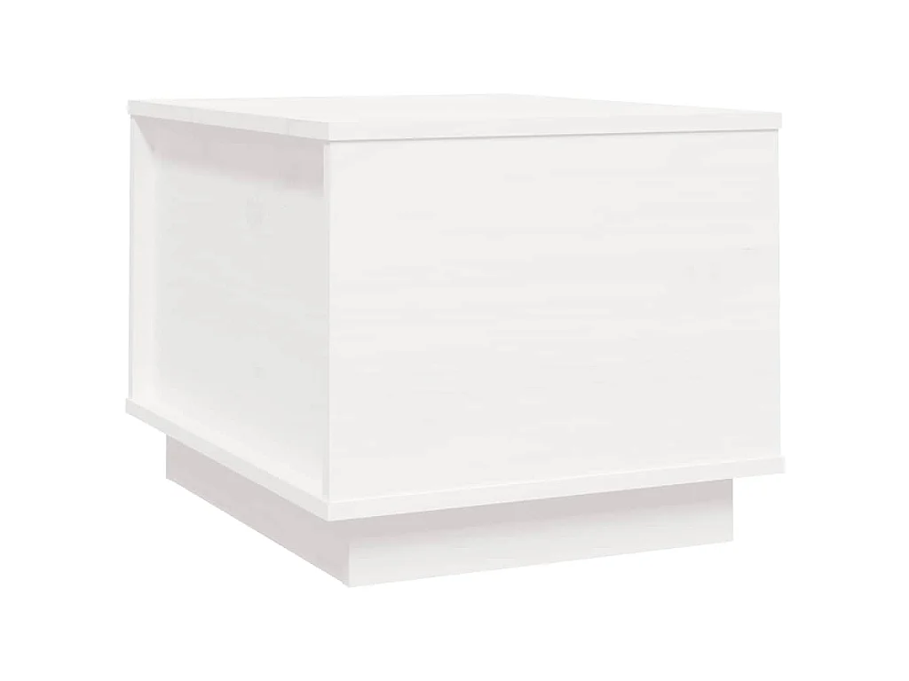 Table basse Blanc 40x50x35 cm Bois massif de pin