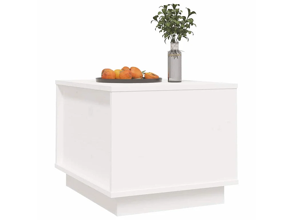 Table basse Blanc 40x50x35 cm Bois massif de pin
