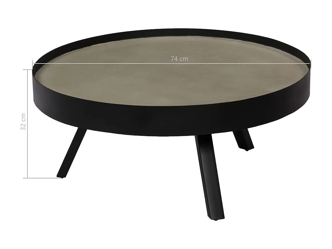 Tavolino da Salotto con Piano in Cemento 74x32 cm