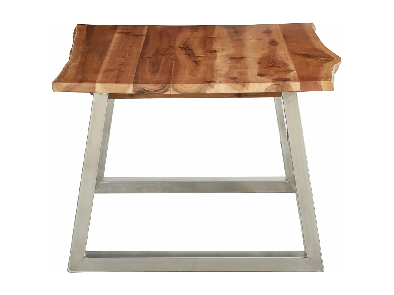 Table basse 100x60x40 cm Bois d'acacia et acier inoxydable