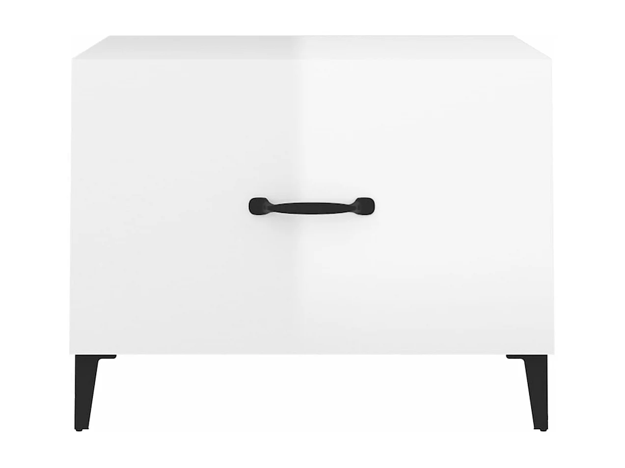 Tables basses avec pieds métal 2 pcs Blanc brillant 50x50x40 cm