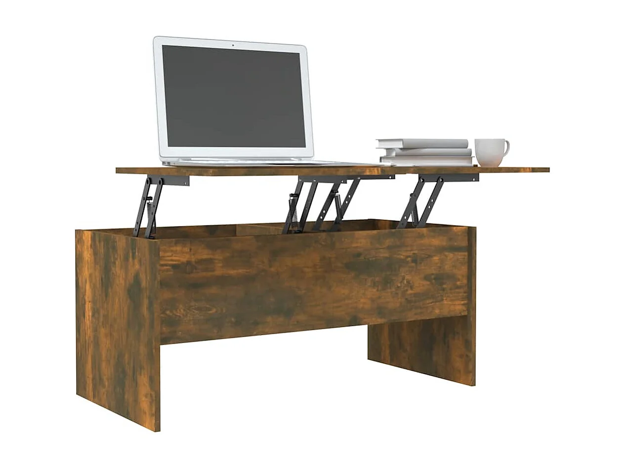 Table basse Chêne fumé 102x50,5x46,5 cm Bois d'ingénierie