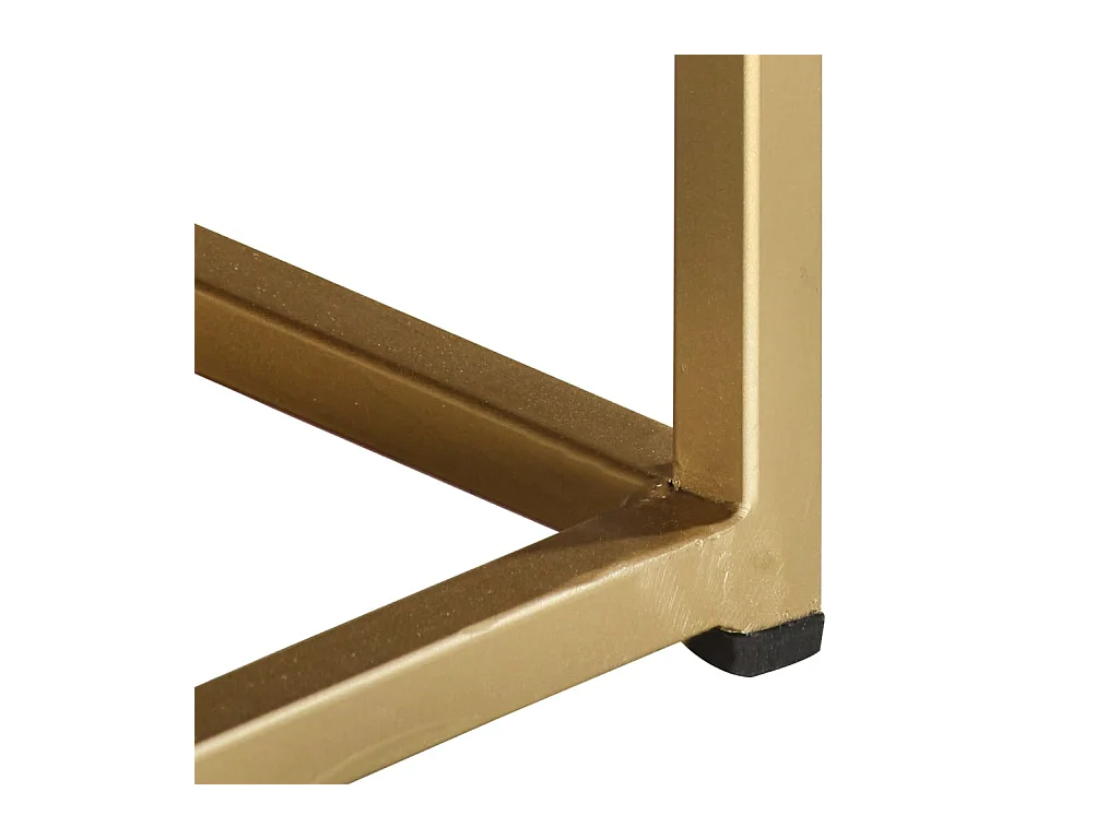 Table basse Noir et doré 90x50x35 cm Bois solide de manguier